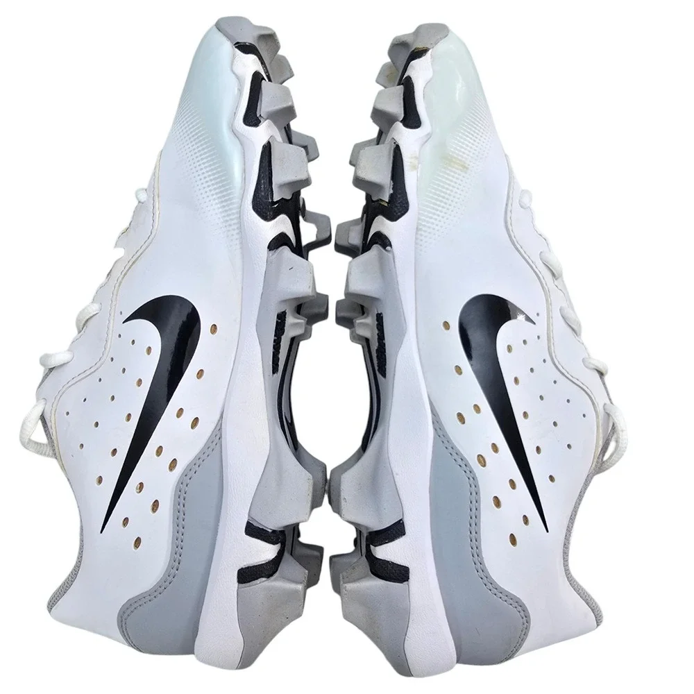 Nike Alpha Huarache 4 Keystone Baseball Cleats Mens 8.5 White Grey DJ6524-100